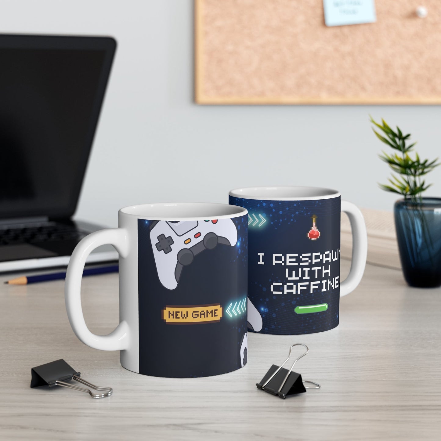 "I Respawn with Caffeine" Coffee Mug - Kings of the Future