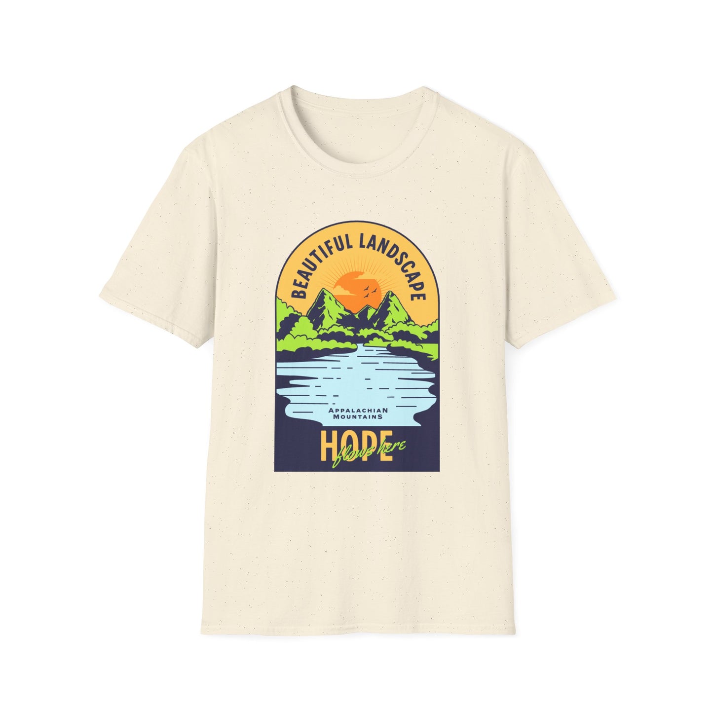 Hurricane Helene Relief -- "Beautiful Landscape – Appalachian Mountains: Hope Flows Here" Tee -- All proceeds from this shirt will be donated