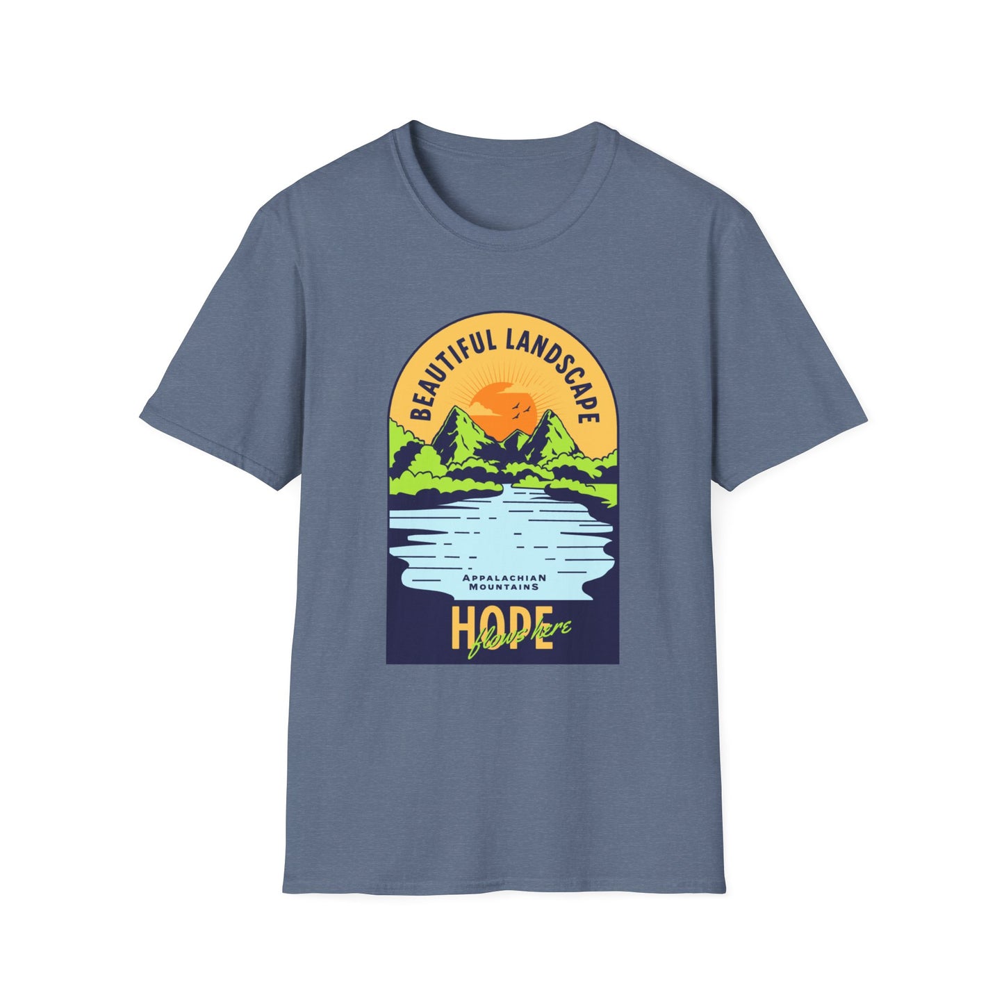 Hurricane Helene Relief -- "Beautiful Landscape – Appalachian Mountains: Hope Flows Here" Tee -- All proceeds from this shirt will be donated