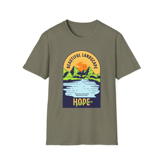 Hurricane Helene Relief -- "Beautiful Landscape – Appalachian Mountains: Hope Flows Here" Tee -- All proceeds from this shirt will be donated
