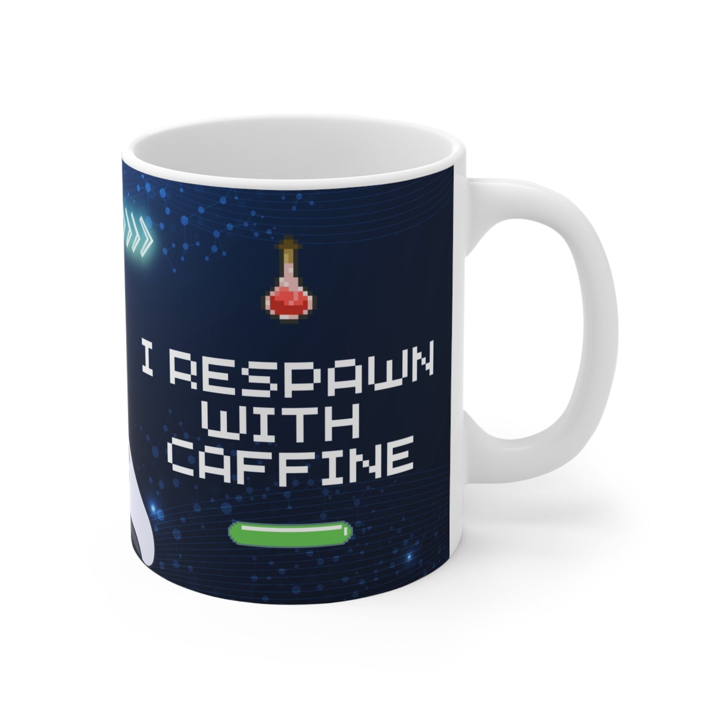 "I Respawn with Caffeine" Coffee Mug - Kings of the Future